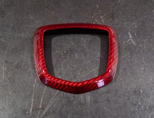 FIAT 500 ABARTH Rear Emblem Trim (1 piece) - Carbon Fiber - Red Candy